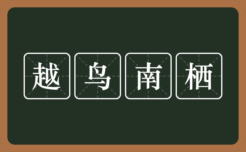 越鸟南栖的意思？越鸟南栖是什么意思？