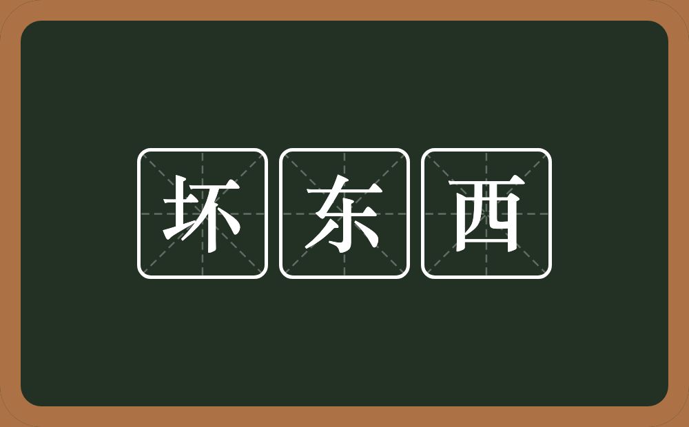 坏东西的意思？坏东西是什么意思？