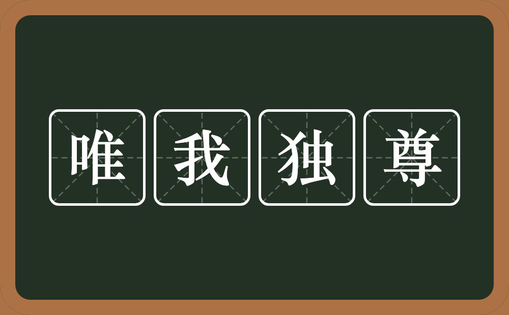 唯我独尊的意思？唯我独尊是什么意思？