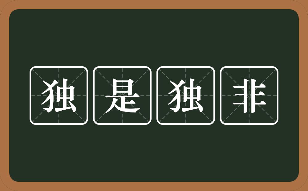 独是独非的意思？独是独非是什么意思？