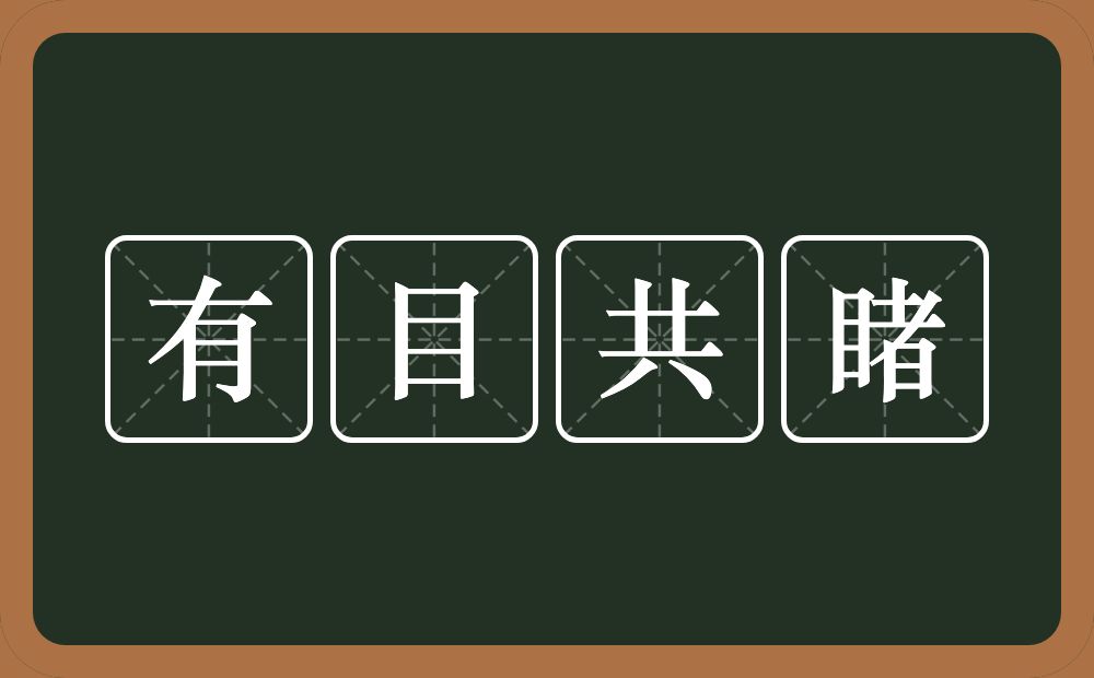 有目共睹的意思？有目共睹是什么意思？