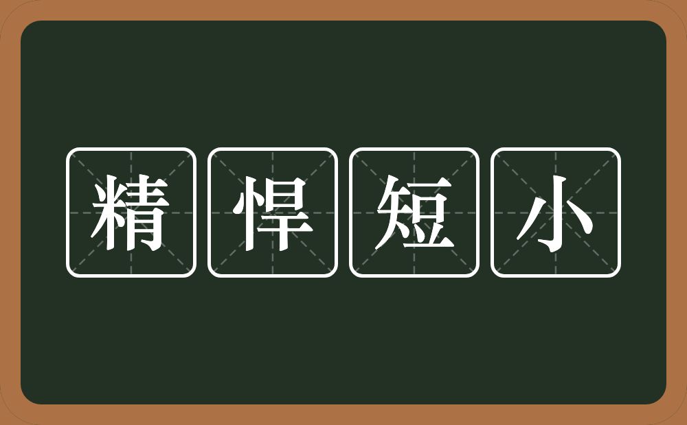 精悍短小的意思？精悍短小是什么意思？