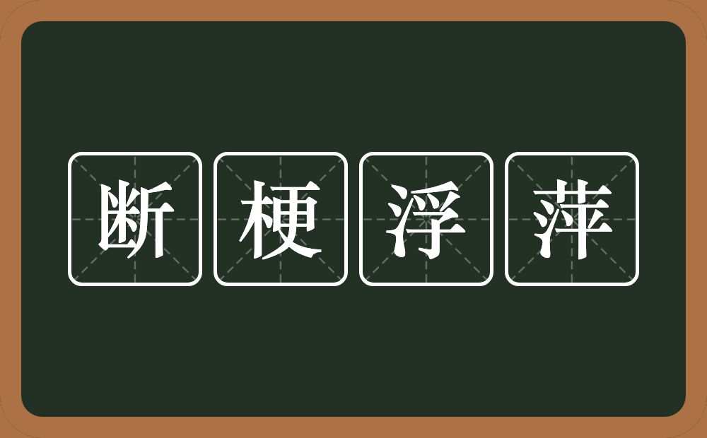 断梗浮萍的意思？断梗浮萍是什么意思？