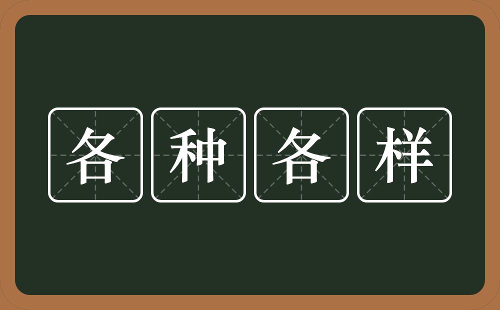 各种各样的意思？各种各样是什么意思？