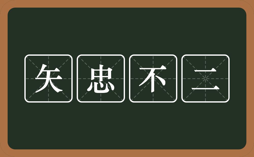 矢忠不二的意思？矢忠不二是什么意思？