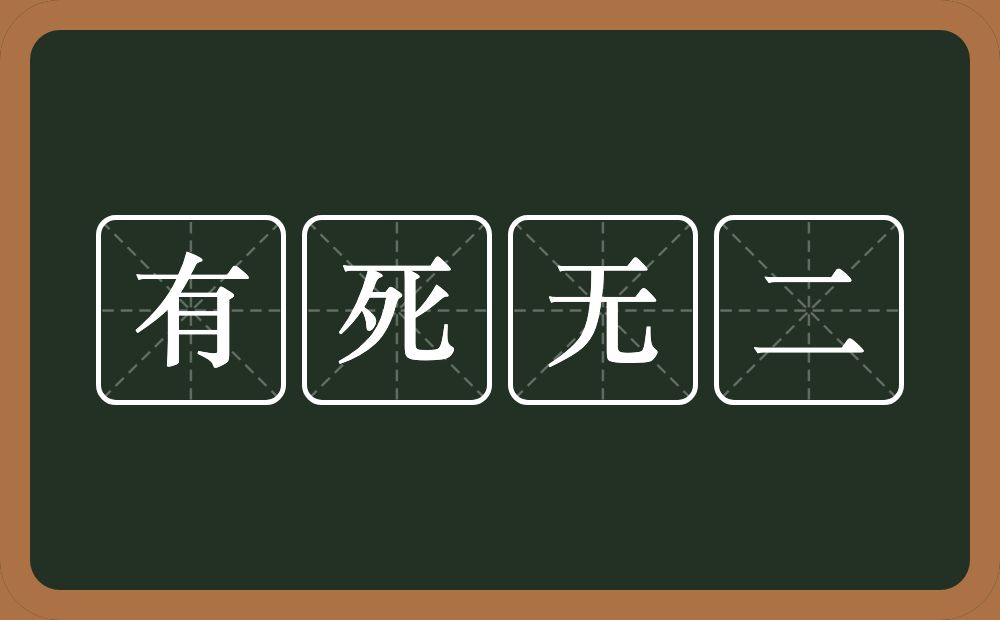 有死无二的意思？有死无二是什么意思？