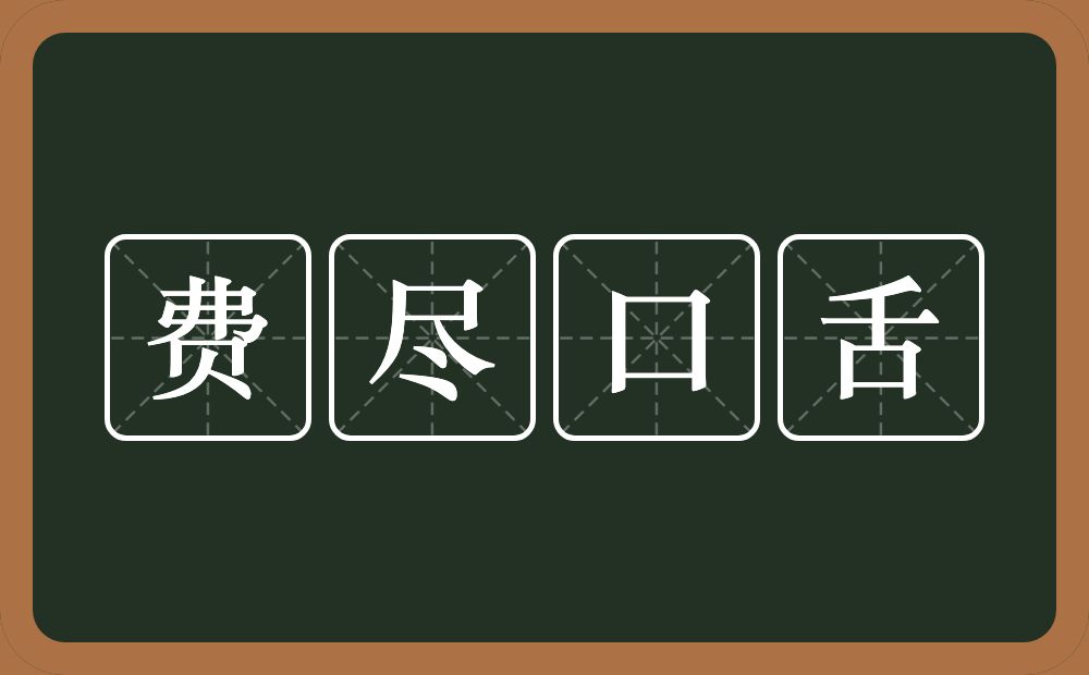 费尽口舌的意思？费尽口舌是什么意思？