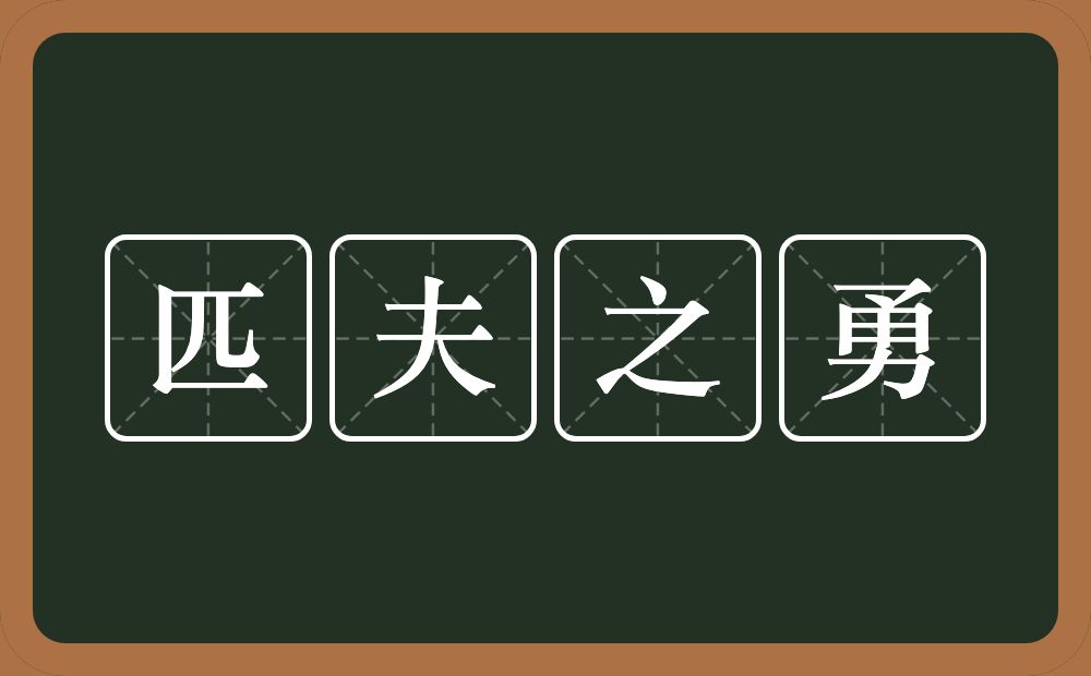 匹夫之勇的意思？匹夫之勇是什么意思？