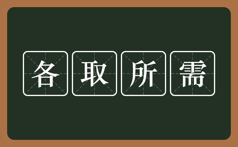 各取所需的意思？各取所需是什么意思？