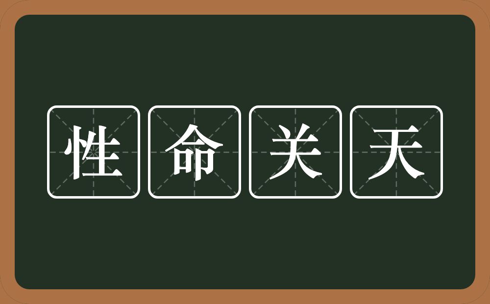 性命关天的意思？性命关天是什么意思？