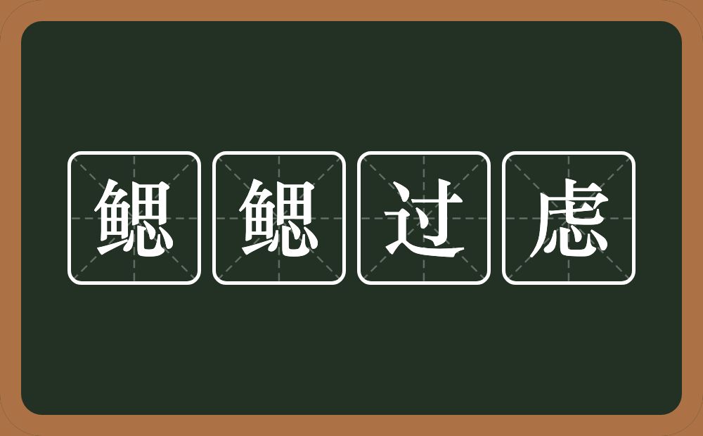 鳃鳃过虑的意思？鳃鳃过虑是什么意思？