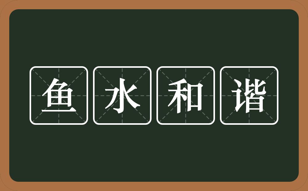 鱼水和谐的意思？鱼水和谐是什么意思？