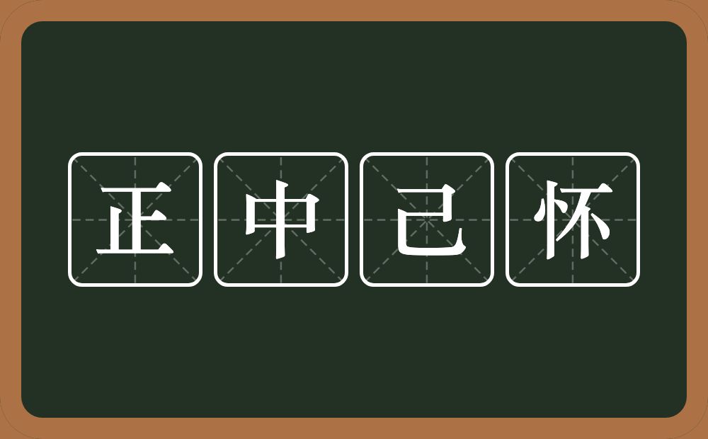 正中己怀的意思？正中己怀是什么意思？