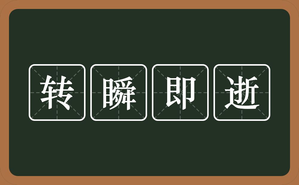 转瞬即逝的意思？转瞬即逝是什么意思？