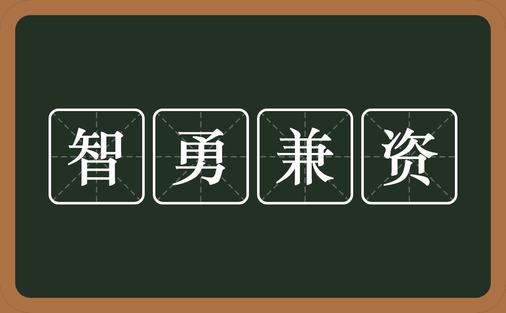 智勇兼资的意思？智勇兼资是什么意思？