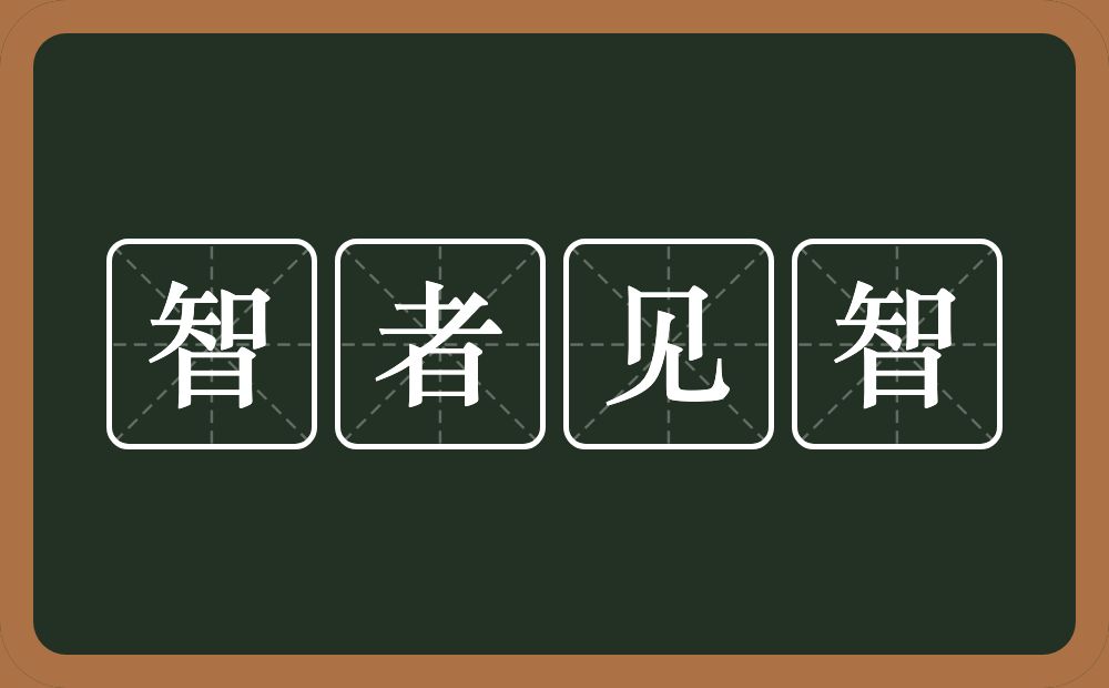 智者见智是什么意思?