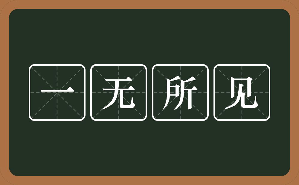 一无所见的意思？一无所见是什么意思？