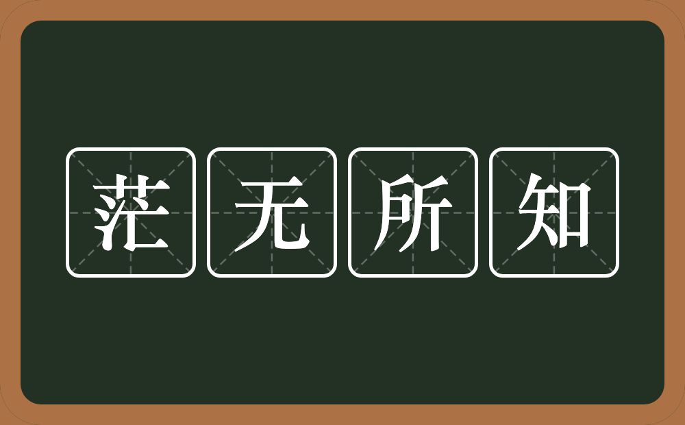 茫无所知的意思？茫无所知是什么意思？