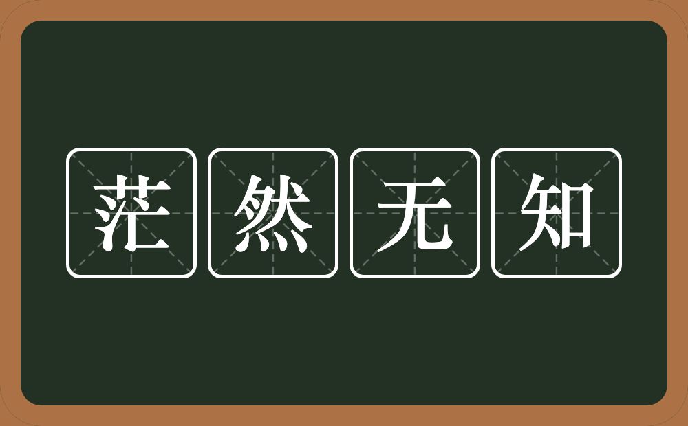 茫然无知的意思？茫然无知是什么意思？