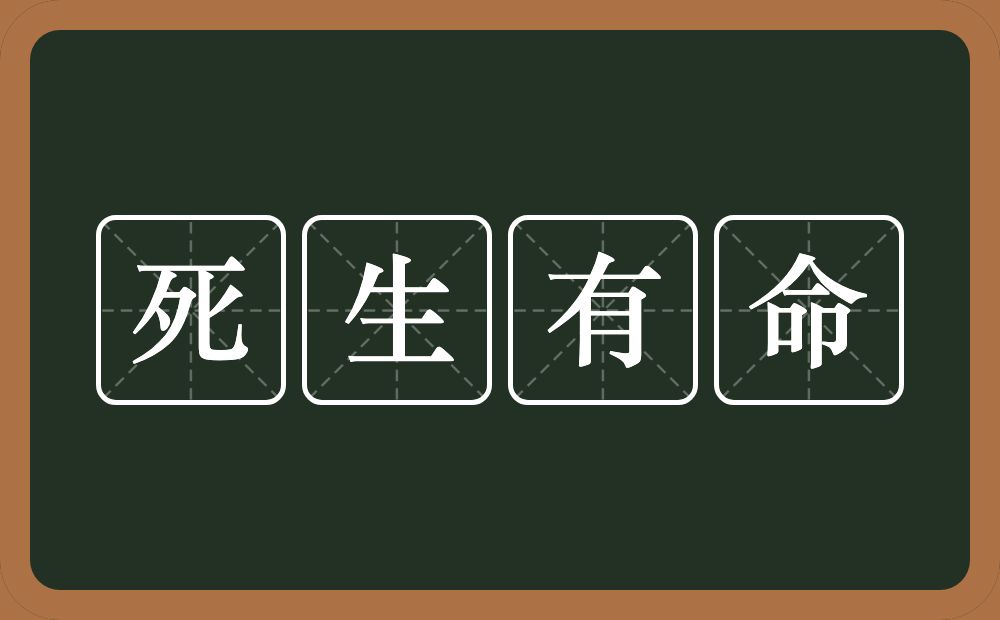 死生有命的意思？死生有命是什么意思？