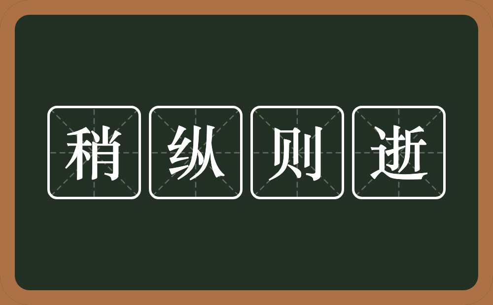 稍纵则逝的意思？稍纵则逝是什么意思？