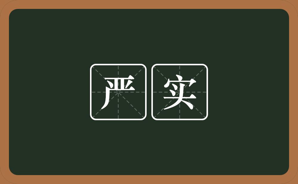 严实的意思？严实是什么意思？