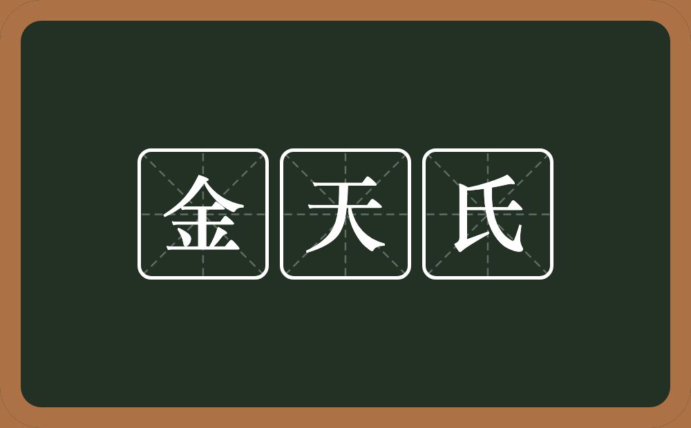 金天氏的意思？金天氏是什么意思？