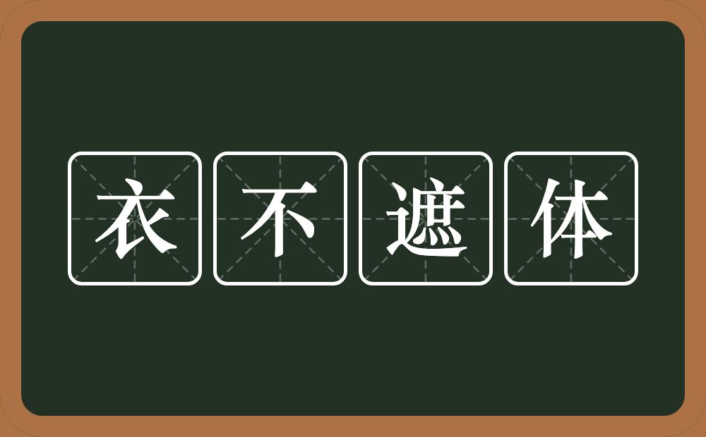 衣不遮体的意思？衣不遮体是什么意思？