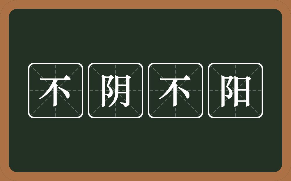 不阴不阳的意思？不阴不阳是什么意思？